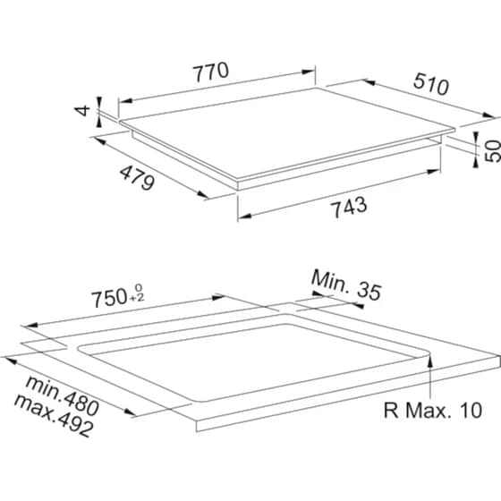 FRANKE SMART FSM 804 I B BK 75 cm x 51 cm Μαύρo Εστία Επαγωγική Αυτόνομη image 2