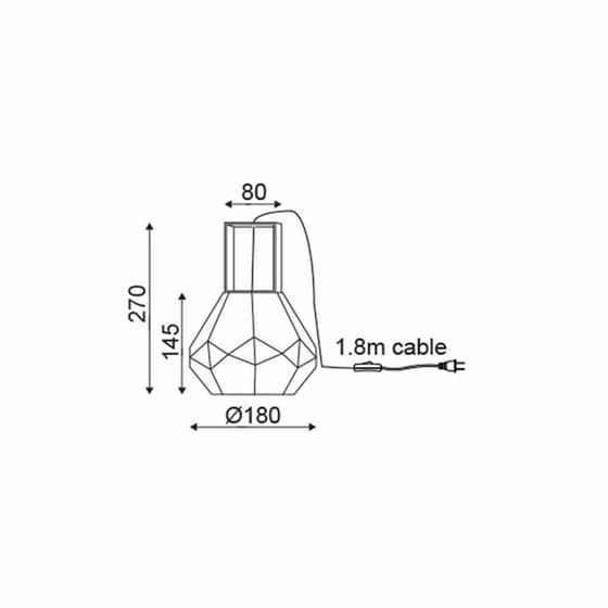 Πορτατίφ Aca Diamondra V371481tg Μεταλλικό 18x18x27 cm - Ασημί/Διάφανο image 2