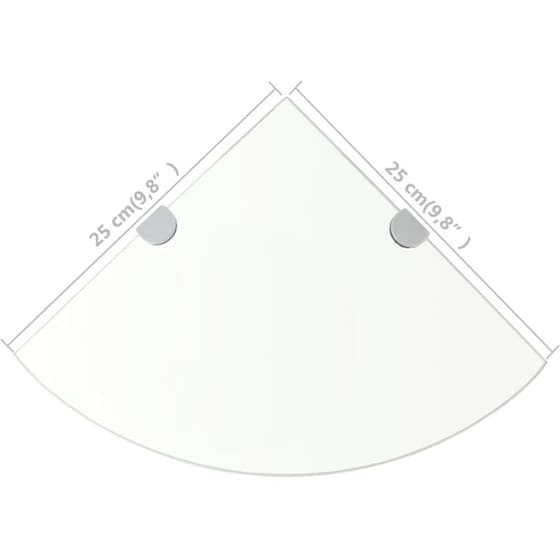 Ράφι Τοίχου VidaXL από Γυαλί 25x0.8x25 cm - Διάφανο image 6