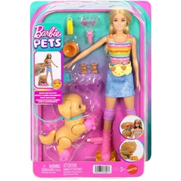 Κούκλα Barbie Family & Friends Roller Skating Doll & Pet