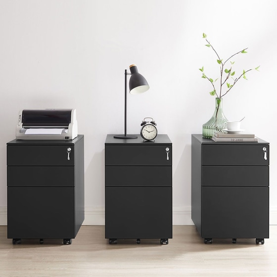 Συρταριέρα Γραφείου Songmics Ofc60bk από Μέταλλο 52x39x60cm - Μαύρο image 3