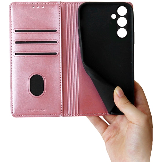 Θήκη Samsung Galaxy A14 - Vintage Magnet Book - Ροζ Χρυσό image 4