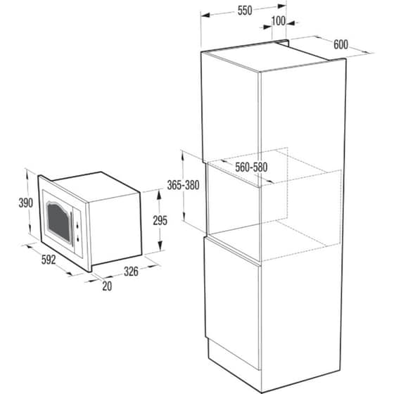 GORENJE BM235CLB 23 Lt Εντοιχιζόμενος Φούρνος Μικροκυμάτων Μαύρο image 1