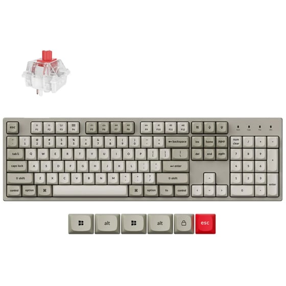 Keychron C2 Pro C2PX-M1 Gaming Μηχανικό Πληκτρολόγιο με Keychron Red διακόπτες και RGB φωτισμό (Αγγλικό US) image 0