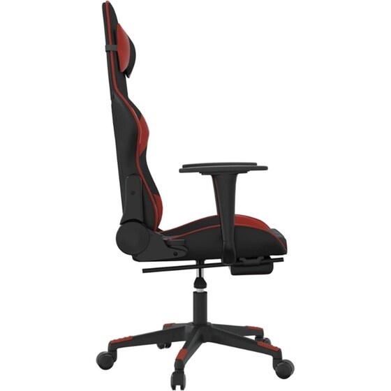 Καρέκλα Gaming VIDAXL 345529 με Υποπόδιο από Τεχνητό Δέρμα - Μαύρο image 3