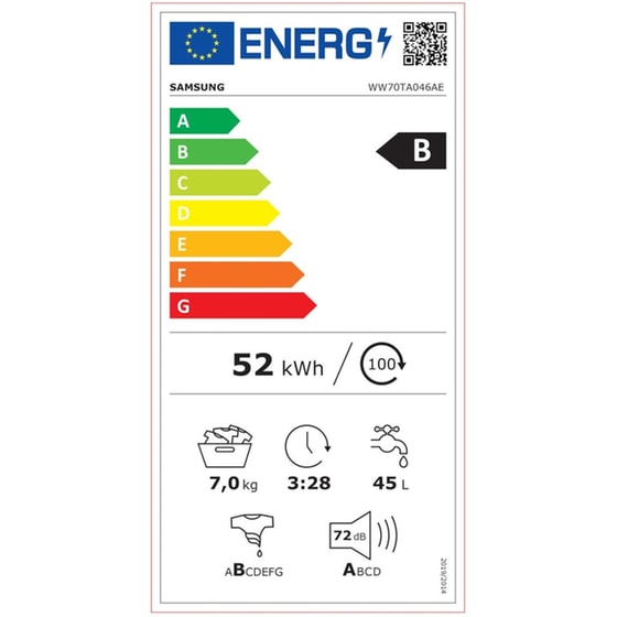 SAMSUNG WW70TA046AE/LE 7 kg 1.400 Στροφές Λευκό Πλυντήριο Ρούχων image 6