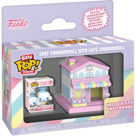 Funko Bitty Pop! Towns: Hello Kitty and Friends - Chef Cinnamoroll with Café Cinnamoroll Vinyl Figures image 0