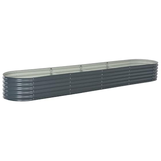Vidaxl Ζαρντινιέρα Κήπου Γκρι 400 X 80 X 44 Εκ. Γαλβανισμένος Χάλυβας image 1