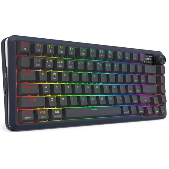 Redragon Flekact K708RGB Gaming Μηχανικό Ασύρματο 2.4 GHz/Bluetooth Πληκτρολόγιο RGB Μαύρο (US) image 1