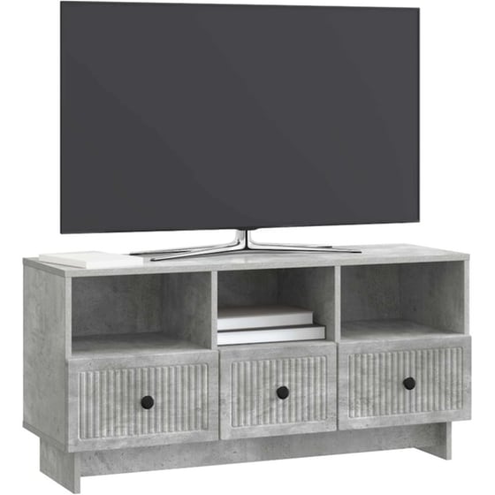 Έπιπλο Τηλεόρασης VidaXL με Συρτάρι 102x34.5x50 cm - Γκρι Σκυροδέματος image 2