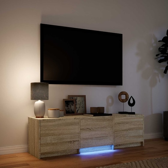 Έπιπλο Τηλεόρασης VidaXL με LED 140 x 34 x 40 cm - Sonoma Δρυς image 3