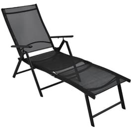 Ξαπλώστρα Παραλίας/Κήπου VidaXL Αλουμινίου 178x63,5x96 cm - Μαύρο