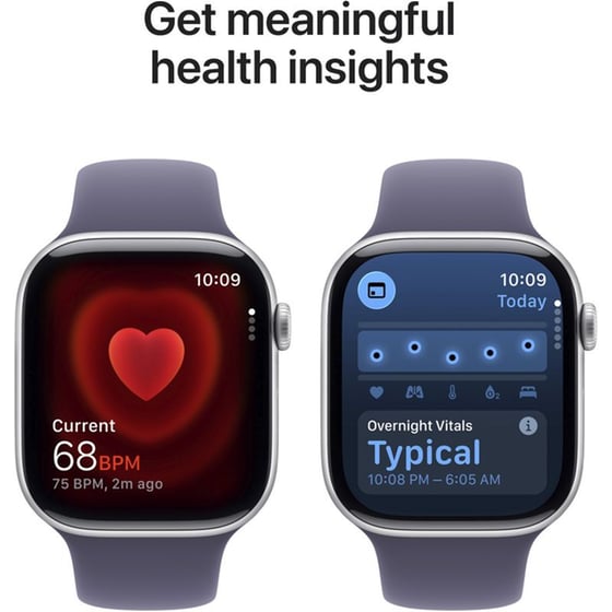Apple Watch Series 11 GPS + Cellular 42mm Silver Aluminium Case with Purple Fog Sport Band - S/M image 4