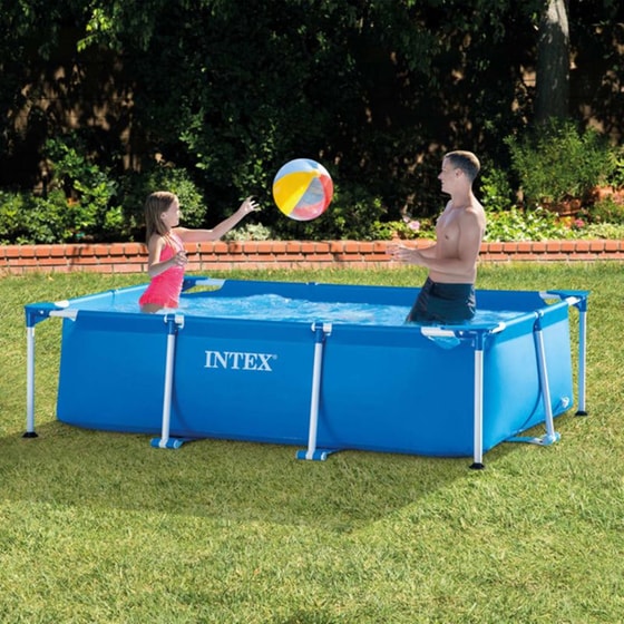 Οικογενειακή Πισίνα Εδάφους Intex Rectangular Frame 28271NP 2282 Lt - Μπλε image 1