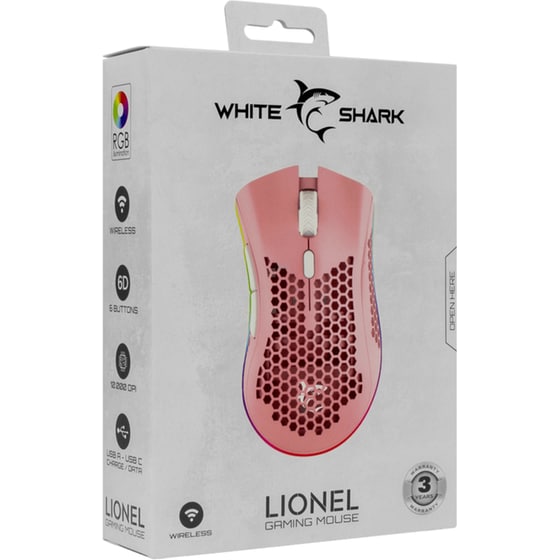White Shark Lionel Gaming Ασύρματο Ποντίκι - Ροζ image 6