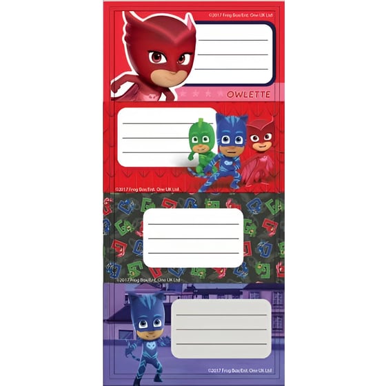 Αυτοκόλλητες Ετικέτες Διακάκης PJ Masks (5 Φύλλα - 100 Τεμάχια) image 3