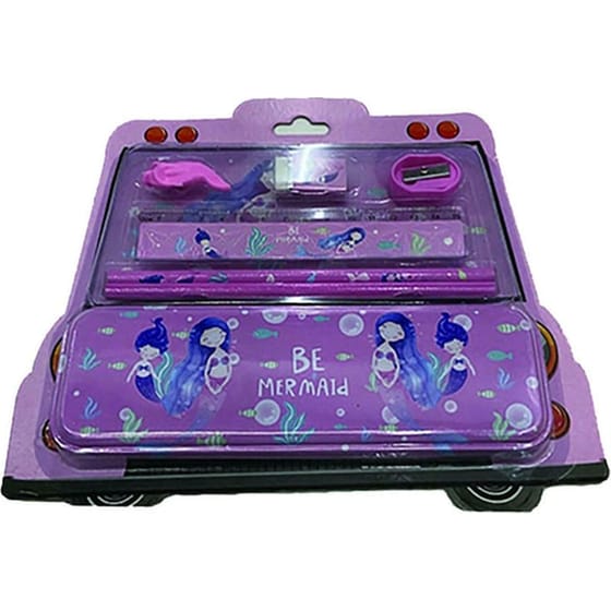 Σχολικό Σετ Με Κασετίνα Παραλληλόγραμμη Γεμάτη Γοργόνες Justnote Μονή image 0