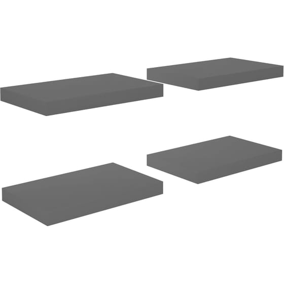 Ράφια Τοίχου VidaXL από MDF 40x23x3.8 cm 4 Τμχ - Γκρι image 0