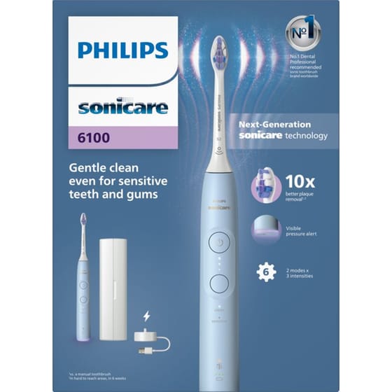 Ηλεκτρική Οδοντόβουρτσα PHILIPS Sonicare 6100 HX7406/02 - Γαλάζιο image 1