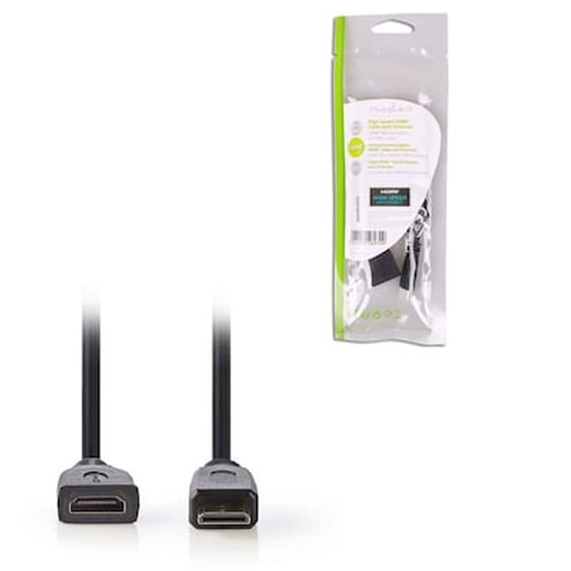 Καλώδιο Nedis CVGP34590BK02 mini HDMI Male σε HDMI Female - 0.2m