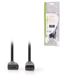 Καλώδιο Nedis CVGP34590BK02 mini HDMI Male σε HDMI Female - 0.2m
