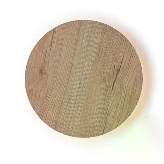 Απλίκα Τοίχου Led Aca Eclipse Zm1705ledwlw από MDF 14x3.8x14 cm - Καφέ image 0