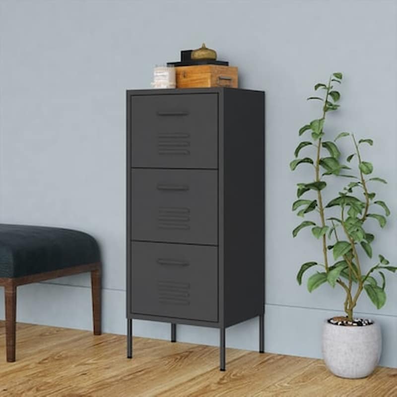 VIDAXL Vidaxl Ντουλάπι Αποθήκευσης Ανθρακί 42,5x35x101,5 Εκ. Από Ατσάλι
