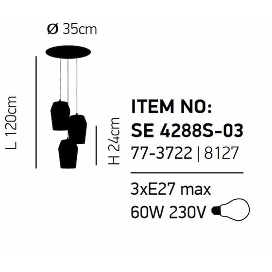 Φωτιστικό Οροφής Τρίφωτο Homelighting Luca 77-3722 Γυάλινο/Μεταλλικό - Ασημί/Γκρι image 1