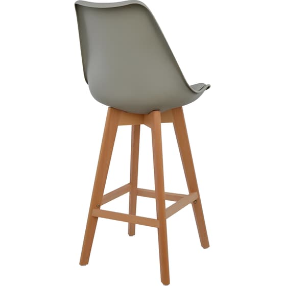 Σκαμπό Μπαρ Polihome Fiona Ξύλινη 47.5x57x104.5cm 4Τμχ- Γκρι image 5