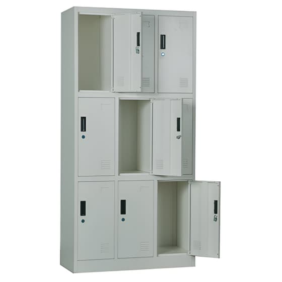 Φοριαμός Μεταλλικός  WOODWELL με 9 ράφια 90x40x185 cm - Γκρι image 0