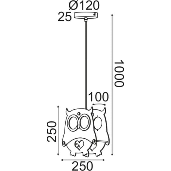 Παιδικό Φωτιστικό Οροφής Aca Farma Κουκουβάγια ZM411P25 image 1