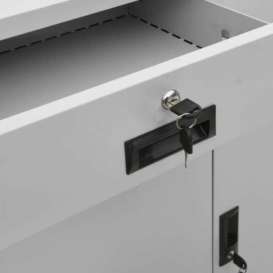 Ντουλάπι Γραφείου VidaXL από Ατσάλι 90x40x102 cm - Ανοιχτό Γκρι image 8