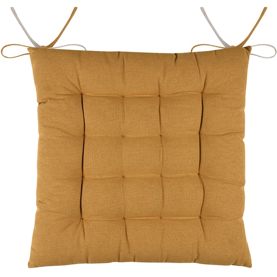 Μαξιλάρι Καρέκλας Spitishop 2 Όψεων από Βαμβάκι 40x40 cm - Κίτρινο/Γκρι image 1