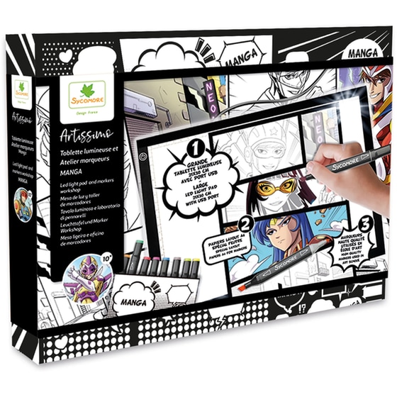 Lightbox Led Sycomore και Κάρτες με Σχέδια Manga image 0