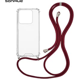 Θήκη Xiaomi Xiaomi 14 - Sonique Armor Σιλικόνης Με Κορδόνι Μπορντό - Clear