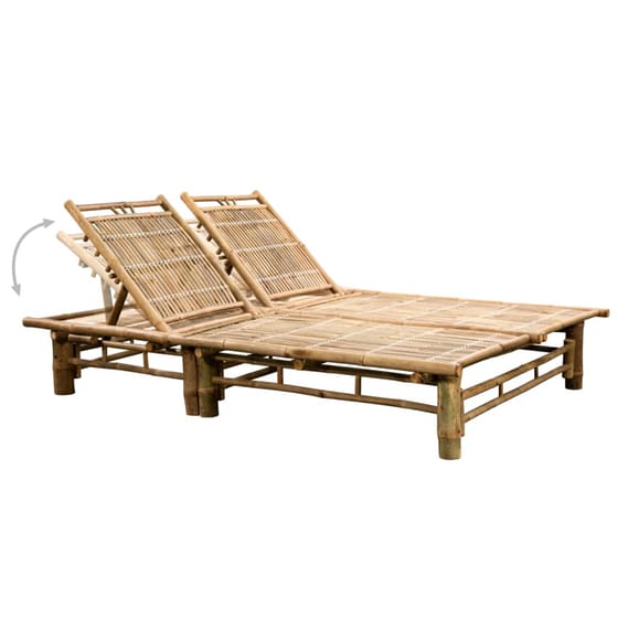 Ξαπλώστρα VidaXL από Μπαμπού 200x130x24-87 cm - Κόκκινη/Καφέ image 11