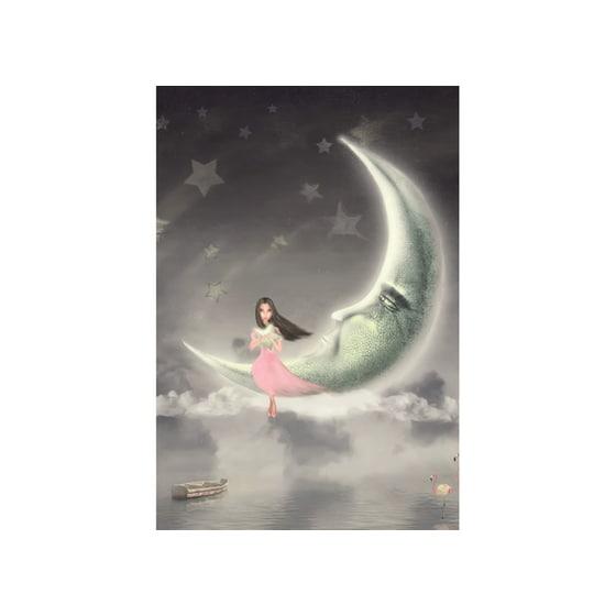 Ευχετήρια Κάρτα 12 Εποχές Κορίτσι Φεγγάρι Silver image 0