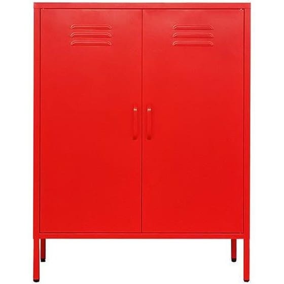 Ντουλάπα Μεταλλική Nextdeco Δίφυλλη 102x80x40cm - Κόκκινο image 0