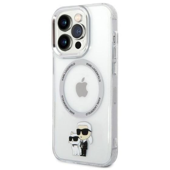 Θήκη Karl Lagerfeld iPhone 14 Pro - Karl Lagerfeld Iml Nft Back Cover Hard Case Karl & Choupette - Clear/Grey image 7