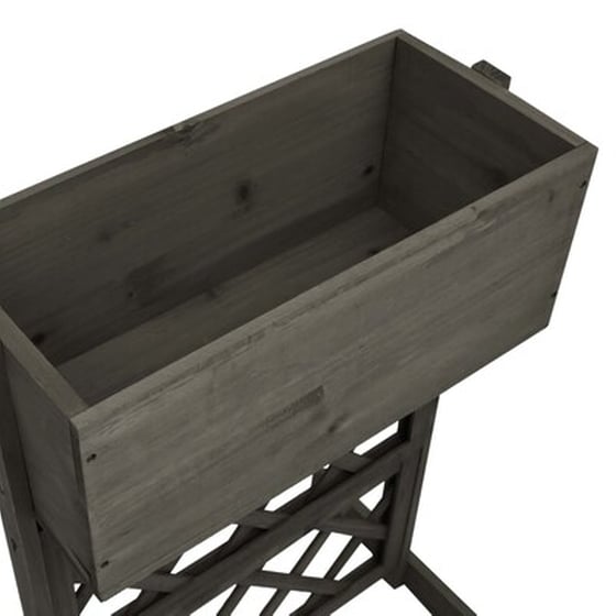 Vidaxl Γλάστρα Κήπου Με Καφασωτό Γκρι 45x30x74 Εκ. Ξύλο Ελάτης image 4