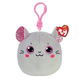 Λούτρινο Ty Squishy Beanies Catnip Χνουδωτό Κλιπ Ποντικάκι Γκρι