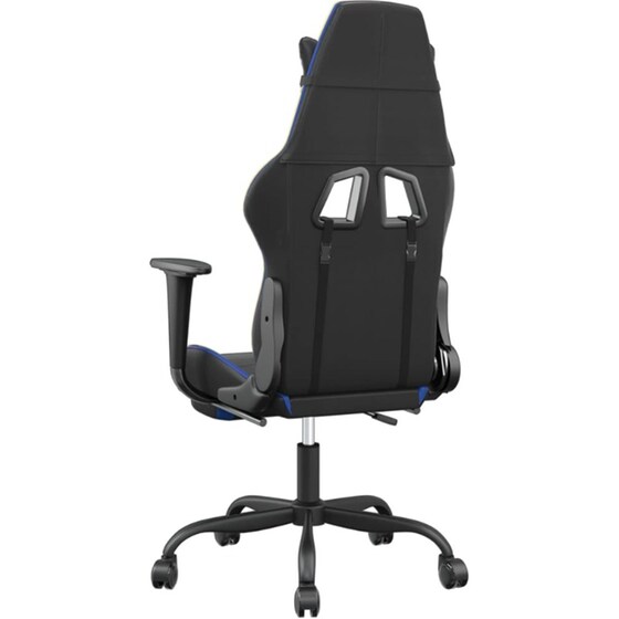 Καρέκλα Gaming VIDAXL 3143653 με Υποπόδιο από Τεχνητό Δέρμα - Μαύρο / Μπλε image 3
