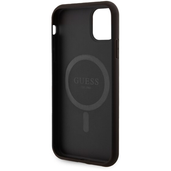Θήκη Apple iPhone 11 - Guess 4g Logo Collection Magsafe Ring Stand Hard Case - Μαύρο image 7