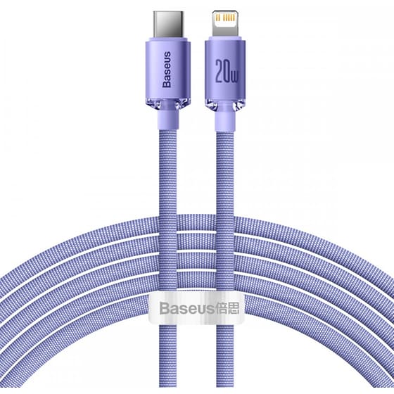 Καλώδιο δεδομένων Baseus Crystal Shine Series Usb-C to Lightning 20W 2m - Lilac image 0