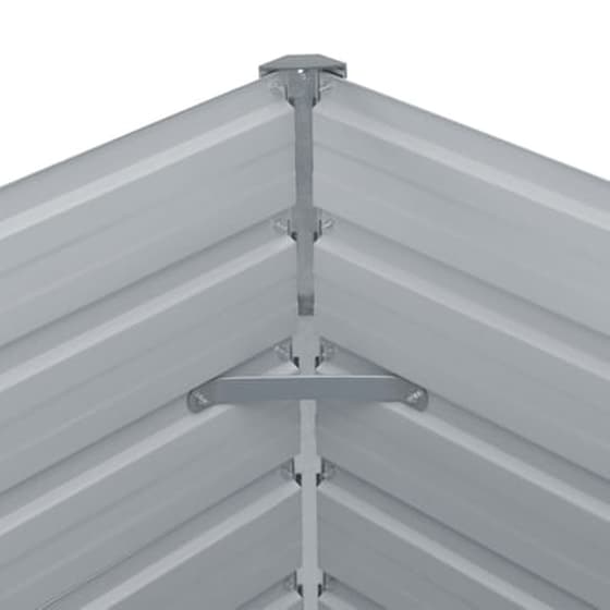 Vidaxl Ζαρντινιέρα Υπερυψωμένη Γκρι 400x80x77 Εκ. Γαλβαν. Χάλυβας image 5