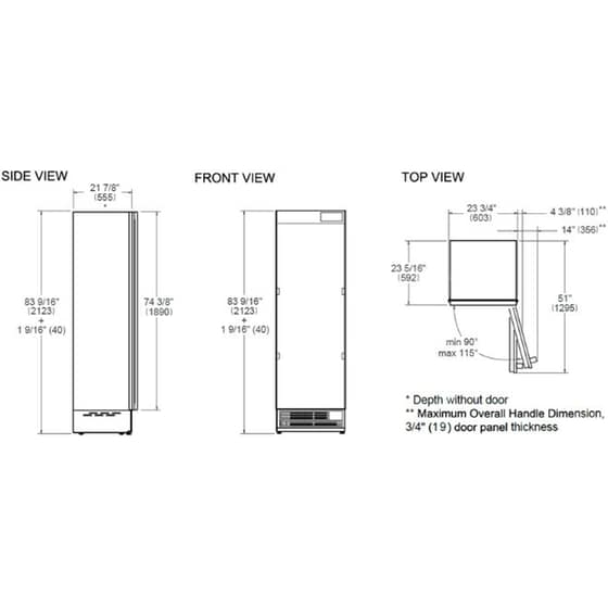 BERTAZZONI RFZ60S5FPNS 352 Lt  Εντοιχιζόμενος Καταψύκτης Όρθιος image 3