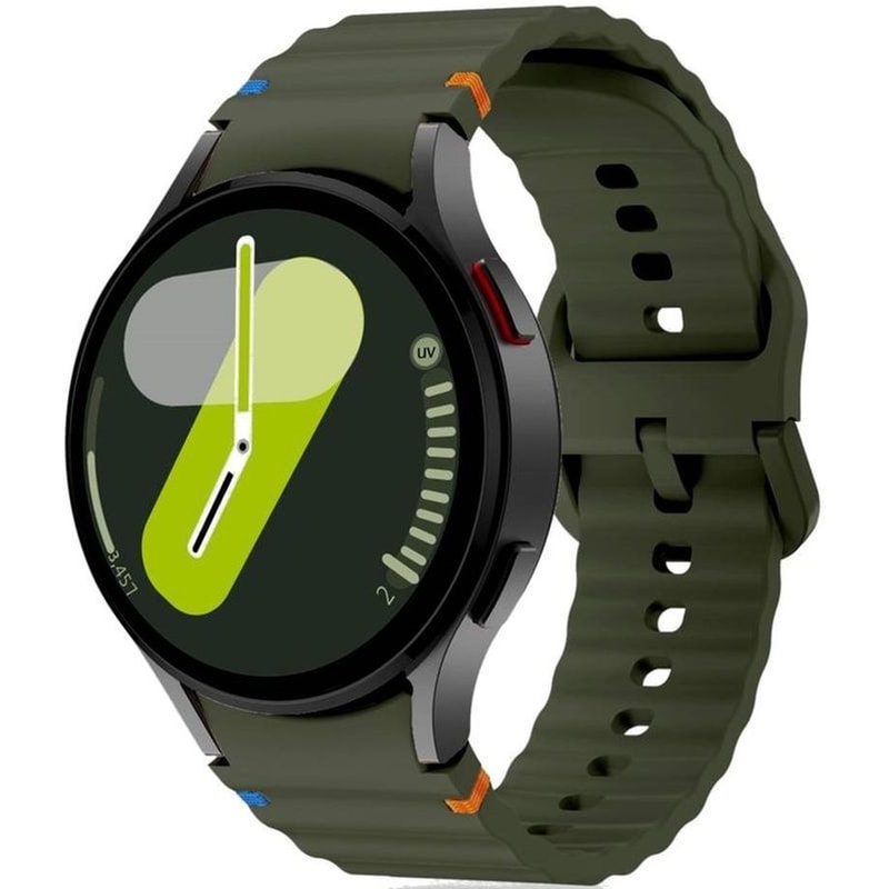 TECH-PROTECT Λουράκι Samsung Galaxy Watch Fe / 7 / 6 / Classic 6 / 5 / 5 Pro / 4 / Classic 4 (47/46/45/44/43/42/40mm) - Tech-protect Silicone Sport Σιλικόνης - Army Green (5906302313464)