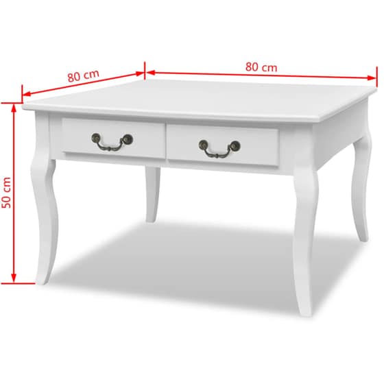 Τραπέζακι Σαλονιού VidaXL από MDF 80x80x50cm - Λευκό image 6