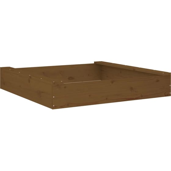 VidaXL Αμμοδόχος με Καθίσματα Τετράγωνη 111x111x20cm Ξύλινη - Καφέ μελί image 5