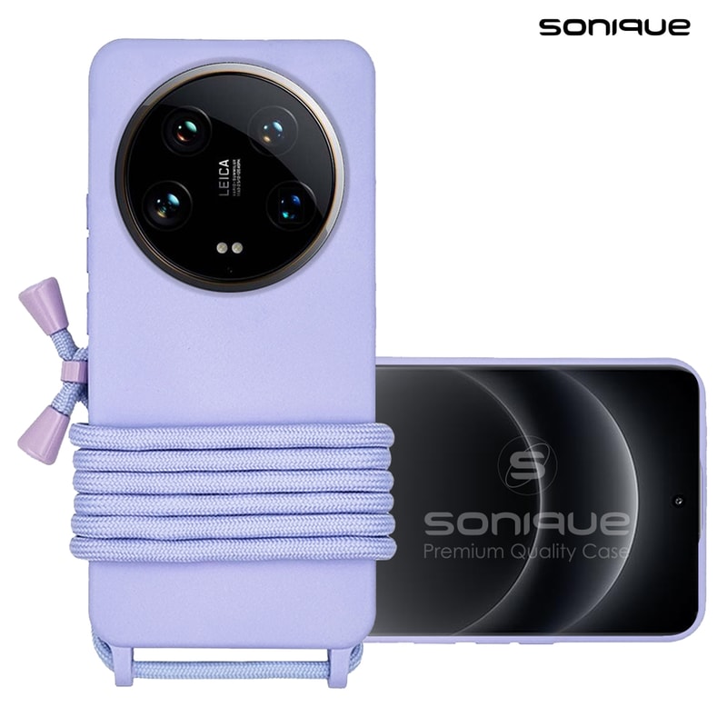 SONIQUE Θήκη Σιλικόνης Με Κορδόνι Carryhang Sonique Xiaomi Xiaomi 14 Ultra Λιλά